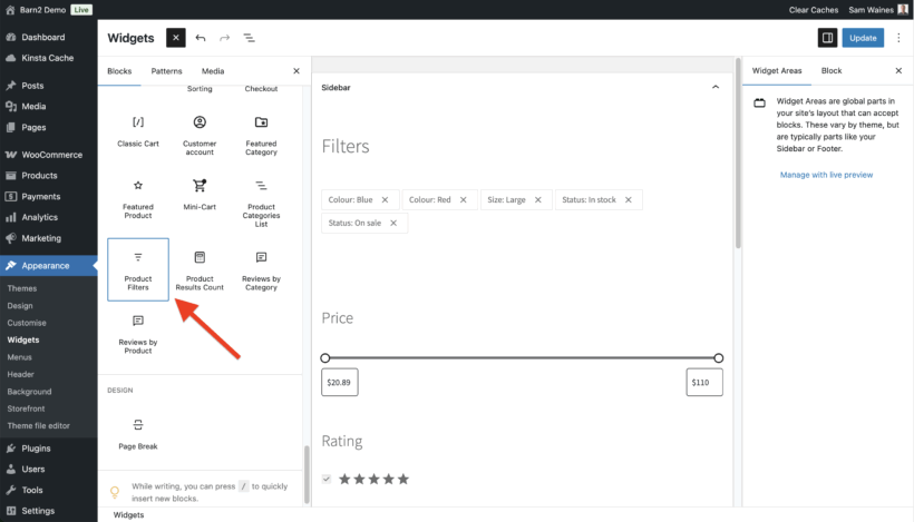 Filter Products by Attribute WooCommerce widget